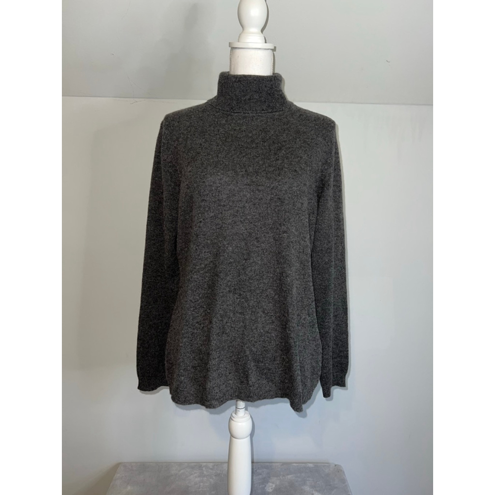 Women's Charter Club Gray Cashmere Turtleneck Sweater XL